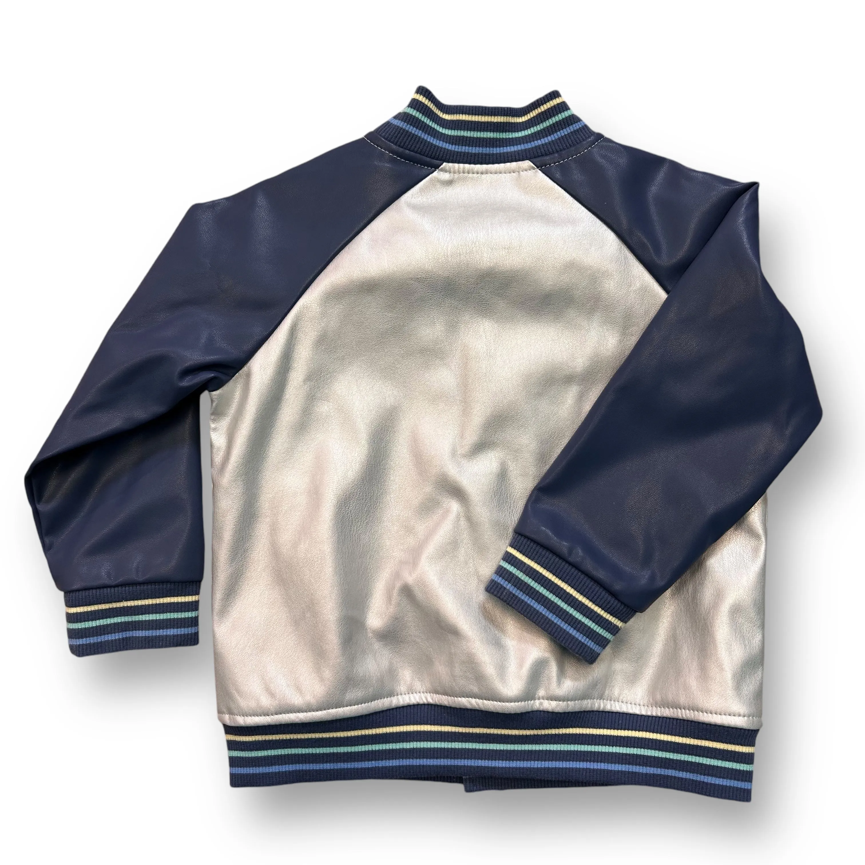 Boys First Impressions Size 24 Months Blue & Silver Button Up Jacket