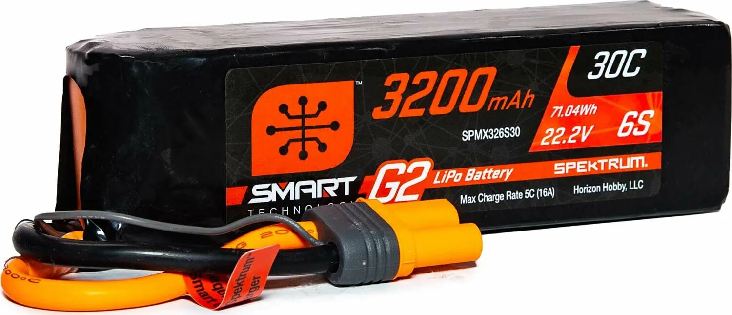 Spektrum 3200mAh 6S 22.2V Smart G2 LiPo 30C IC5 SPMX326S30