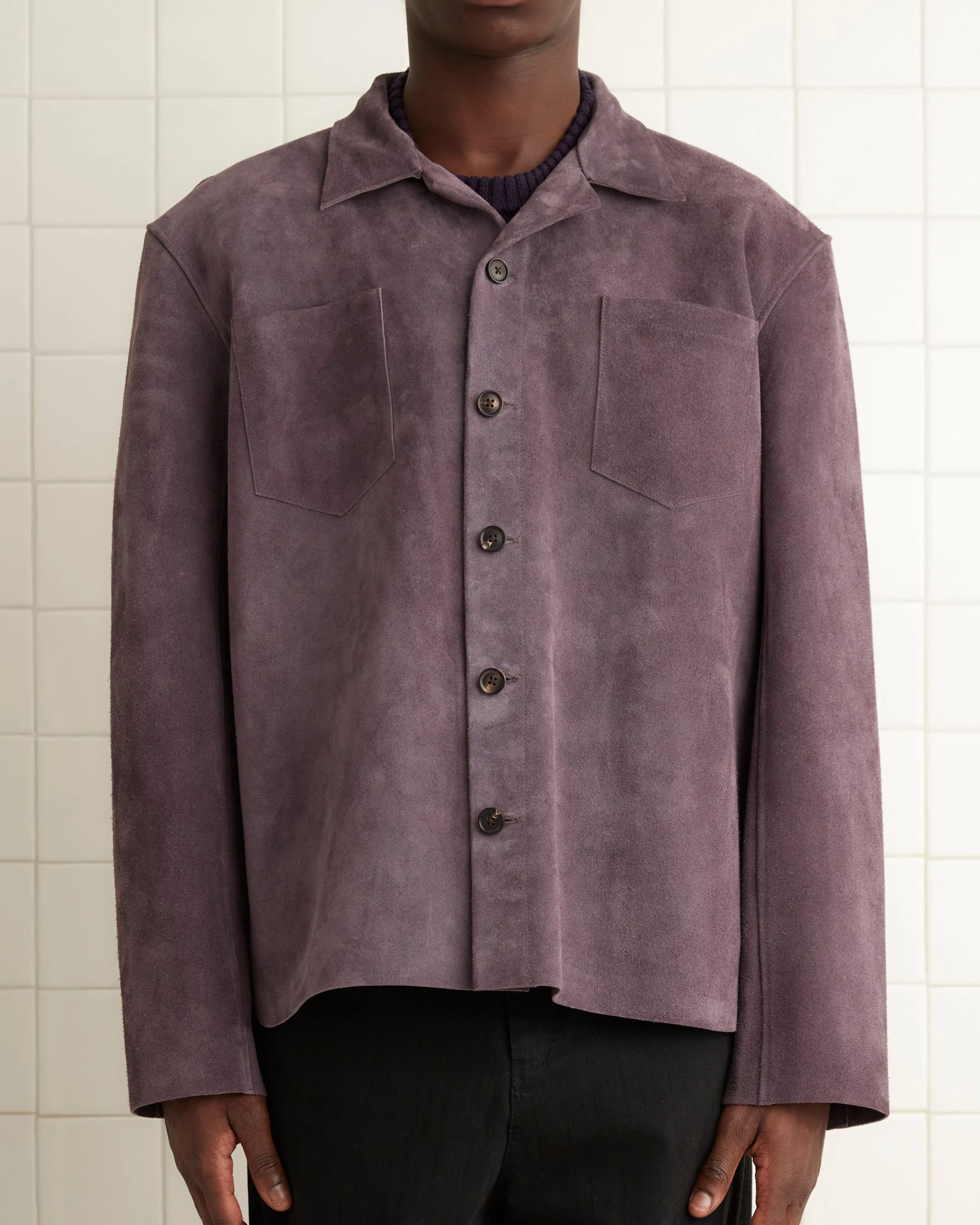 Suede Overshirt - Purple