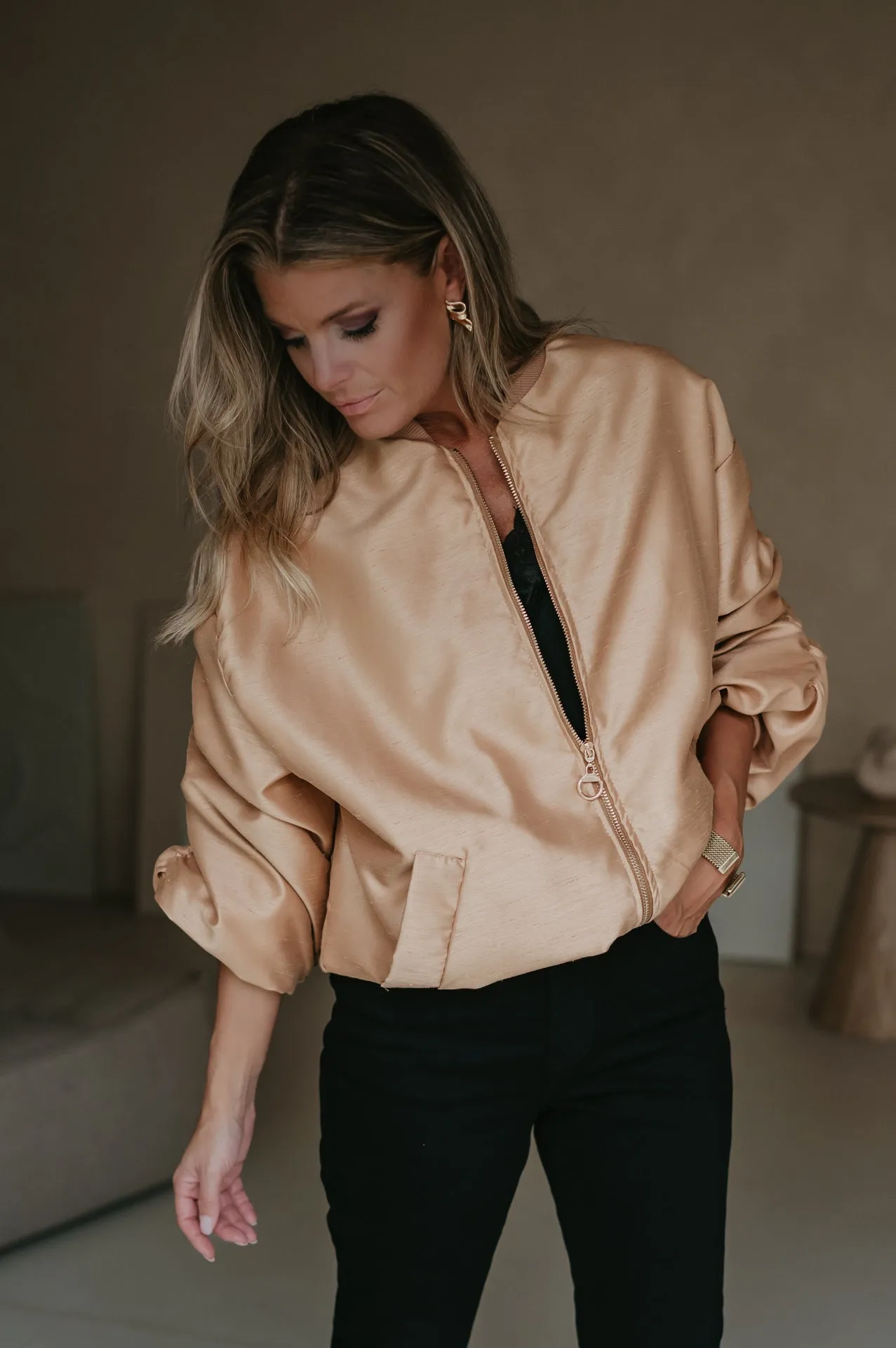 Titolo bomber jacket I Gold